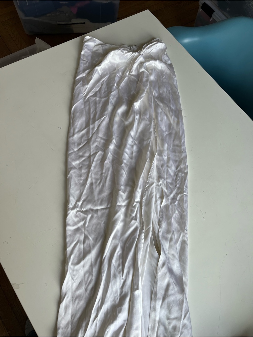 White Satin Maxi Slip Skirt - Picture 2 of 3